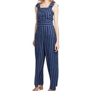 Rachel‎ Roy Womens Kate Jumpsuit Striped NWT Toe Straps Navy Size 14 Casual